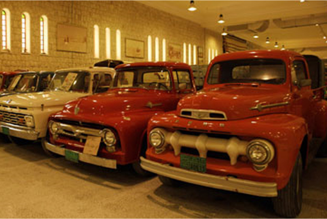 The vehicle exhibit at the museum