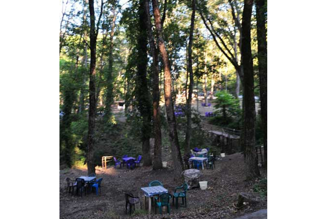 Restaurant in forest leading to Kasab
