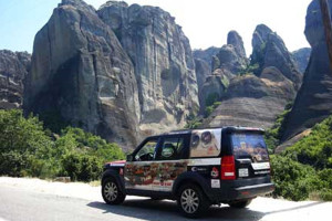 Vehicle parked on the way to Meteora