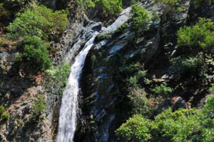 Greece: Waterfall and pond in Samothrace